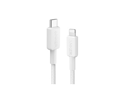 Anker, 322 USB-C to LGT Cable Nylon, 0.9M, White
