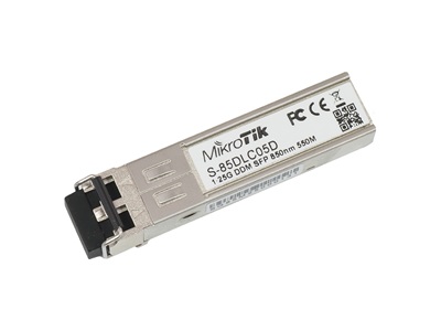 MikroTik, 1.25G, 850nm Dual LC connector, 550m, MM, DDM (S-85DLC05D)