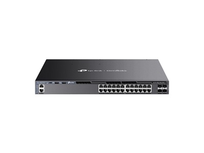 TP-Link, Omada 24-Port Gigabit Stackable L3 Managed PoE+ Switch with 4 10G Slots (SG6428XHP)