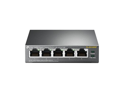 TP-Link, TL-SG1005P Switch Desktop Unmanaged 5port 10/100/1000 Mbps PoE