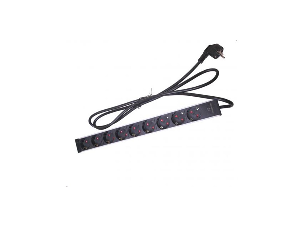 APower, 1U elosztósáv (PDU) 9x Schuko aljzat