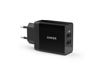 Anker, 24W wall charger 2-Port EU Black