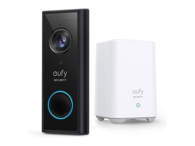 Anker, eufy Black Video Doorbell 2K (Battery-Powered) + Home base 2 S220