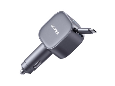 Anker, Nano Car Charger (75W, USB-C Port, Built-In Retractable USB-C Cable)
