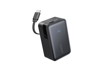 Anker, Nano Power Bank (10K, 45W, Built-In Retractable USB-C Cable) - Black
