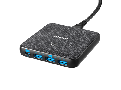 Anker, PowerPort Atom III Slim 45W USB C x1, 20W  3 x USB A EU Black Fabric