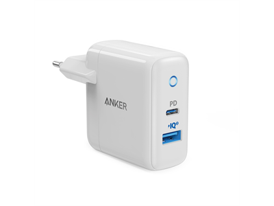 Anker, PowerPort PD+2 18W USB-C + 15W USB-A EU White