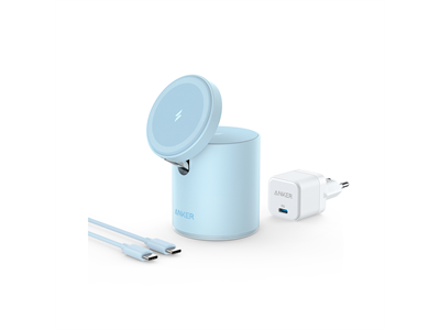 Anker, PowerWave Mag-Go 2-in-1 Dock Blue EU Plug