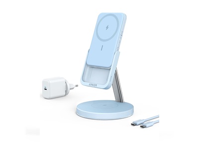 Anker, PowerWave Mag-Go 2-in-1 Stand 5K Blue EU Plug