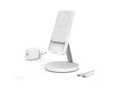 Anker, PowerWave Mag-Go 2-in-1 Stand 5K White EU Plug