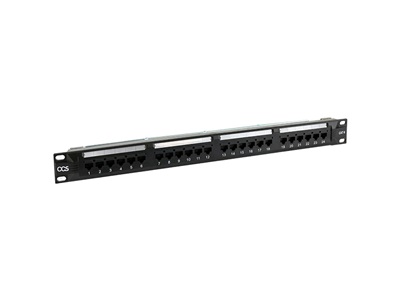 CCS 1U 19" Cat6 UTP patch panel, betűzős, 24port, PoE++