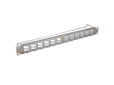 CCS 1U 19" FTP patch panel moduláris, 24port, két soros, 45fok, üres