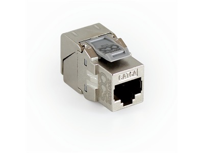 CCS Cat.6A FTP RJ45 10G keystone modul, szerszám nélkül szerelhető, ezüst, PoE++