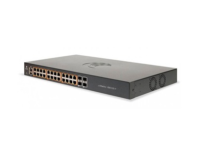Cambium Networks, cnMatrix EX1028-P, Intelligent Ethernet PoE+ Switch, 24 1Gbps and 4 1Gbps SFP fiber ports - no power c