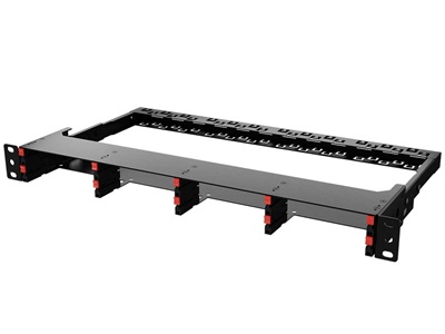 FibrainDATA HD 19" 1U hibrid patch panel keret, max. 8db modulnak, árnyékolatlan (üres)