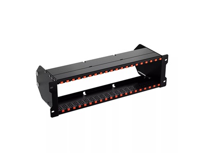 FibrainDATA HD 19" 3U hibrid patch panel keret, max. 20db modulnak, árnyékolt (üres)