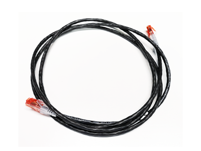 FibrainDATA Premium szerelt patchkábel, U/UTP cat.6, fekete kábel 2,0m