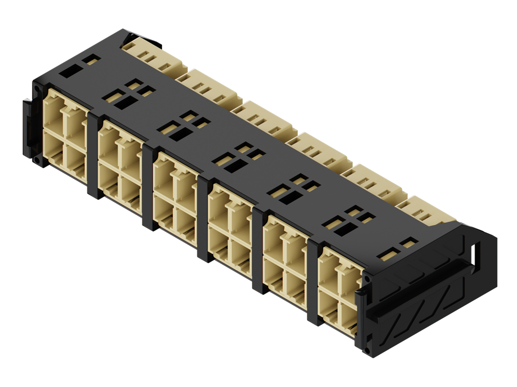Fibrain HD FO adaptertartó modul, SM 12x LC/PC DX adapterrel