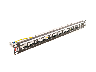 Fibrain, 19" 1U Moduláris Patch Panel, üres, 24x