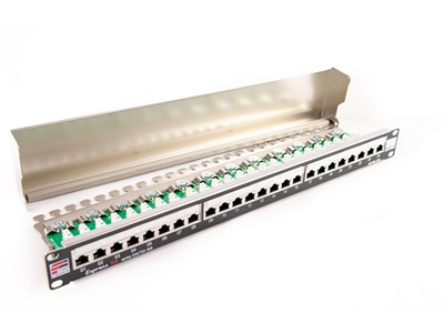 Fibrain patch panel, FTP cat.5e, 24 port, 1U