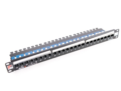 Fibrain patch panel, UTP cat.6, 24 port, 1U