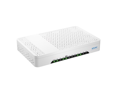 HALNy, GPON ONT B+ SC/APC, 4x 1G LAN, 1x VoIP, WiFi 6 (AX1800) 2x2 2,4GHz, 2x2 5GHz, "mode" gomb, EasyMesh, "cube"design