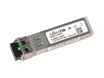 MikroTik, 1.25G SM 80km 1550nm, Dual LC connector, DDM (S-55DLC80D)
