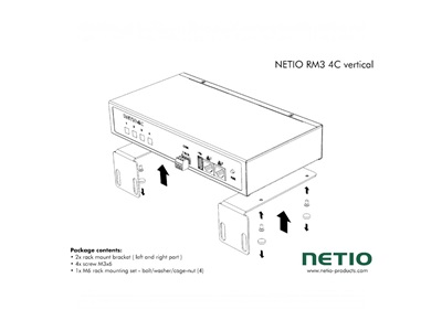 NETIO, RM3 4C vertikális rack mount kit PowerPDU 4C & 4PS eszközökhöz