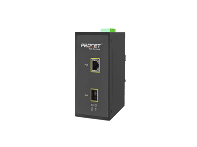 Procet, PoE injector, 100-240Vac or 44-57Vdc, 55V/550mA, 1xSFP, 1xPoE, 1xAC/DC port