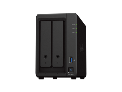 Synology, NAS 2 fiókos DVA1622 NVR Intel Celeron J4125 4x2,7GHz, 6GB DDR4, 1x1GbE, 2xUSB3.0, HDMI