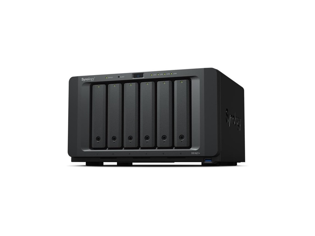 Synology, NAS 6 fiókos DS1621+ AMD Ryzen V1500B 4x2,2GHz, 4GB DDR4, 4x1GbE, 2xeSATA