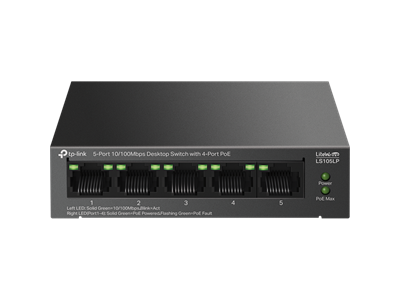 TP-Link, 5-Port 10/100Mbps Desktop Switch with 4-Port PoE+