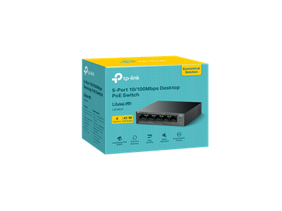 TP-Link, 5-Port 10/100Mbps Desktop Switch with 4-Port PoE+