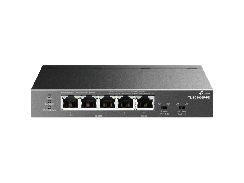 TP-Link, 5-Port Gigabit Desktop PoE+ Switch with 1-Port PoE++ In and 4 ...