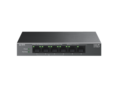 TP-Link, 6-Port 10/100Mbps Desktop Switch with 4-Port PoE+
