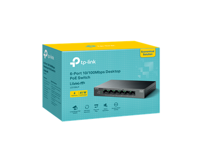 TP-Link, 6-Port 10/100Mbps Desktop Switch with 4-Port PoE+