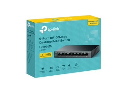 TP-Link, 9-Port 10/100Mbps Desktop Switch with 8-Port PoE+