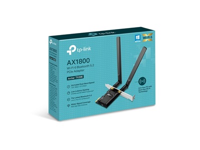 TP-Link, AX1800 Wi-Fi 6 Bluetooth 5.2 PCIe Adapter