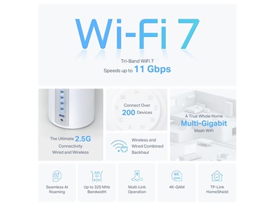 TP-Link, BE9300 Whole Home Mesh WiFi 7 System, 2-pack