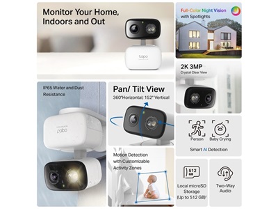 TP-Link, Indoor/Outdoor Home Security Wi-Fi Camera