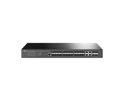 TP-Link, JetStream 24-Port SFP L2+ Managed Switch with 4 10GE SFP+ Slots
