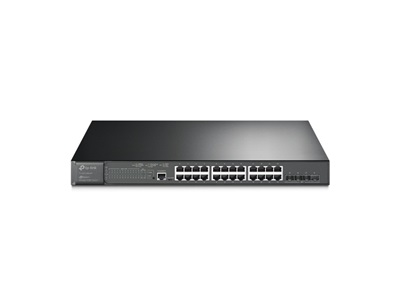 TP-Link, Omada 24-Port Gigabit and 4-Port 10GE SFP+ L2+ Managed Switch with 24-Port PoE+ (SG3428XMP)