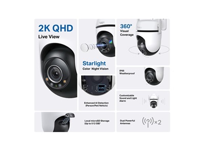 TP-Link, Outdoor Pan/Tilt Security Wi-Fi Camera (Tapo C520WS)