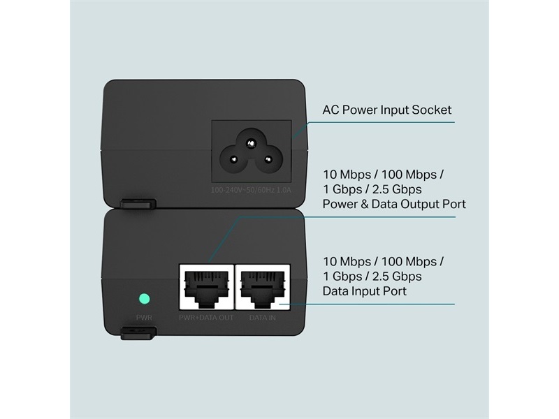 TP-Link, POE+ Injektor 30W 2x2.5Gbps - AccessPoint Kft.