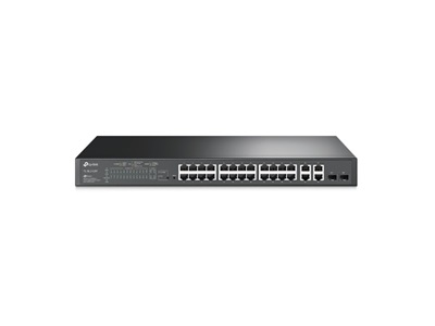 TP-Link, TL-SL2428P JetStream 24-Port 10/100Mbps + 4-Port Gigabit Smart Switch with 24-Port PoE+