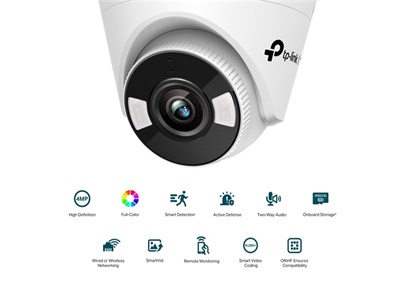TP-Link, VIGI 4MP Full-Color Wi-Fi Turret Network Camera (4MM)
