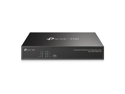 TP-Link, VIGI 4 Channel PoE+ Network Video Recorder + 2TB Preinstalled HDD